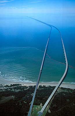 Aerial photo of Chesapeake Bay Bridge-Tunnel, VA Aerial photo of Chesapeake Bay Bridge-Tunnel, Chesapeake Bay, Virginia, VA United States